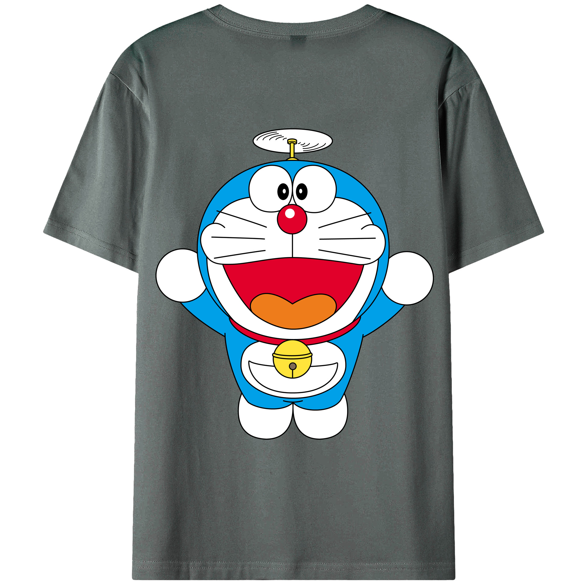 （画像用） ドラえもん Doraemon 綿100％ メンズ半袖Tシャツ（バックプリント） 通気性